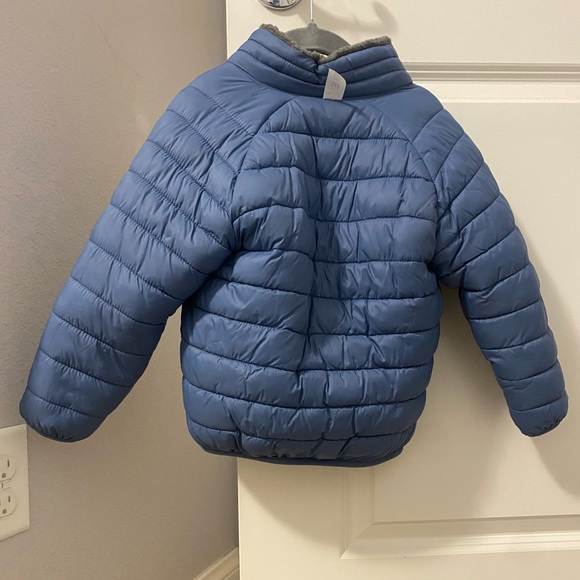 BABY GAP blue and gray reversible puffer jacket - Picture 2 of 5